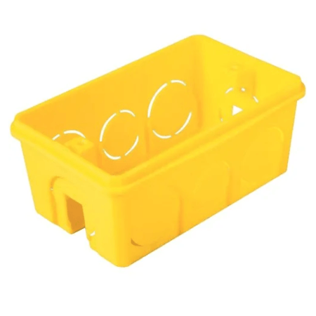Caixa de Luz Roma 4x2 Polipropileno Retangular Para Instalação Elétrica De Embutir Cor Amarelo