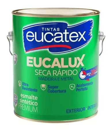 Tinta Esmalte Eucatex Cor Preto Fosco Resistente Madeira Metal Alta Qualidade 3,6L