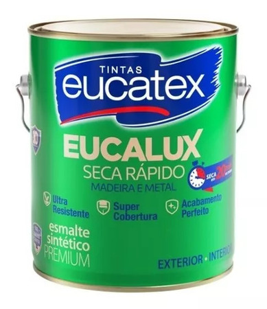 Tinta Esmalte Premium Eucatex Cor Verde Folha Brilhante Resistente Madeira Metal Alta Qualidade 3,6L