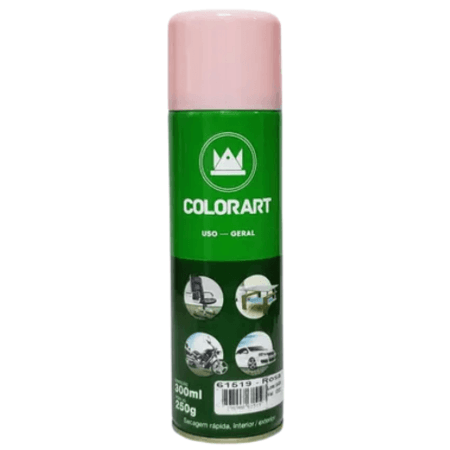 Tinta Spray Colorart Uso Geral Cor Rosa Secagem Rápida Interior Exterior 300ml