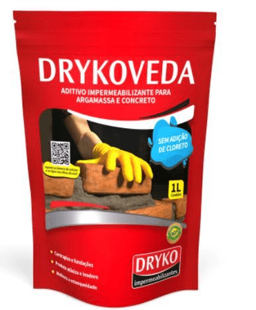 Aditivo Hidrófugo Impermeabilizante Dryko Drykoveda Argamassa e Concreto 1L Similar Vedacit
