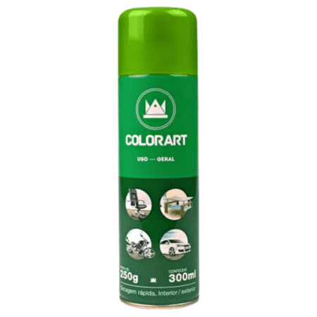 Tinta Spray Colorart Uso Geral Cor Verde Kawasaki Secagem Rápida Interior Exterior 300ml
