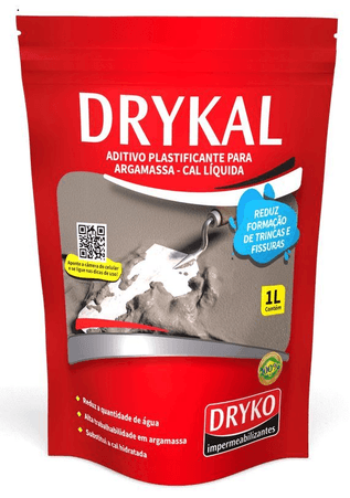 Aditivo Plastificante para Argamassa Dryko Drykal Cal Líquida 1L Similar Vedalit