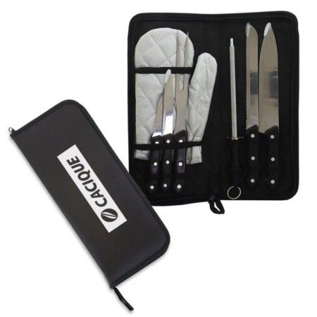 Kit Churrasco com 6 peças e Luva
