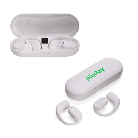 Fone de Ouvido Bluetooth com Case Carregador Personalizado