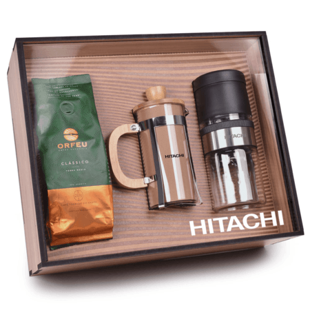 Kit café - Prensa Francesa, Moedor e Café em Grãos