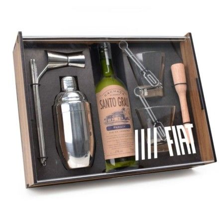 Kit Bebida - Caipirinha - Cachaça Santo Grau, Dosador, Coqueteleira, Canudos, Copo, Socador e Mexedor de Acrílico