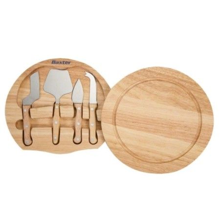 Kit Queijo Redondo com 4 peças e Tábua para Corte