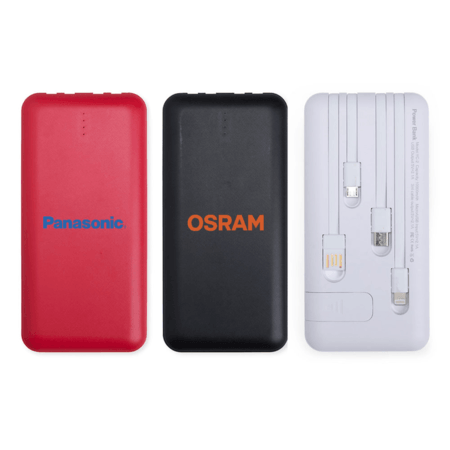 Power Bank 10.000mAh com Lanterna e Multissaídas Personalizado