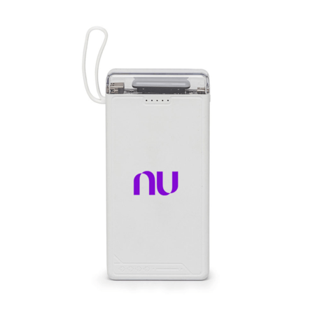 Power Bank 10.000mAh com Lanterna e Multissaídas Personalizado