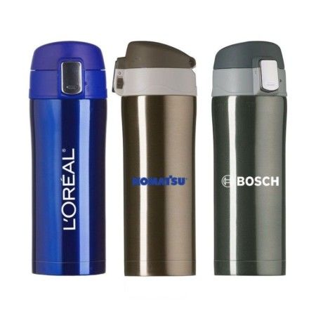 Garrafa Térmica de Metal 350 mL com Trava e Vedação de Silicone