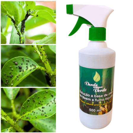 SOLUÇÃO A BASE DE ÓLEO DE NEEM E FUMO LÍQUIDO 500ML - spray pronto para uso (EMB LIVRE)