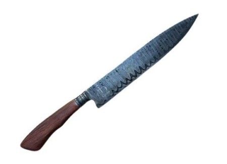 Faca feita em aço Damasco Padrão Ladder com 11 de lâmina