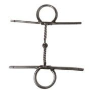 Bridão Freio Agulha Caneta com Bocal Torcido e Partido para Doma de Cavalos Equinos Éguas Muares