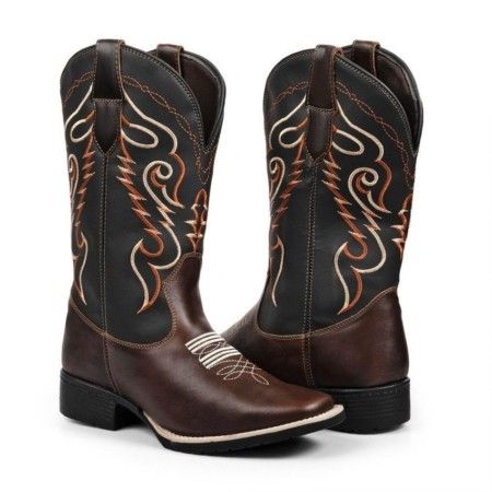 Bota Texana Masculina Couro Country Cowboy Rodeio