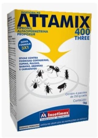 Attamix 400 Trhee Contra Cupim Percevejo Pulga Barata Piolho 1kg Insetimax