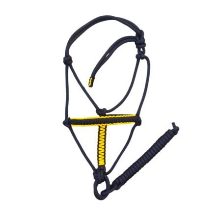 Cabresto 7 Nós Preto com Detalhe Amarelo (8mm)