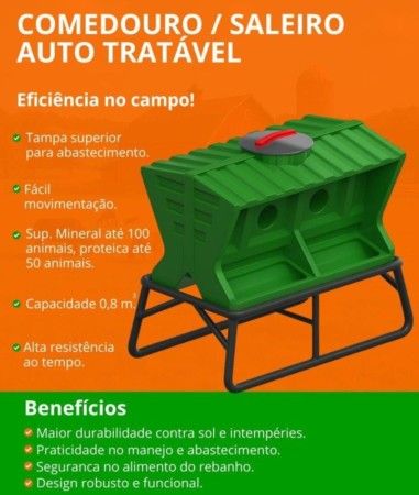 Comedouro / Saleiro Auto Tratável