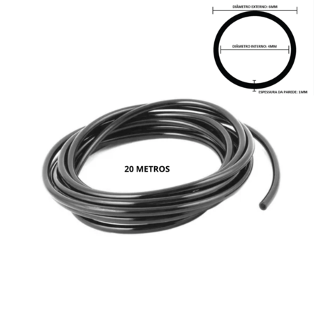 TUBO MANGUEIRA PARA IRRIGAÇÃO 6,0X4,00 MM 20 METROS (EMB LIVRE)