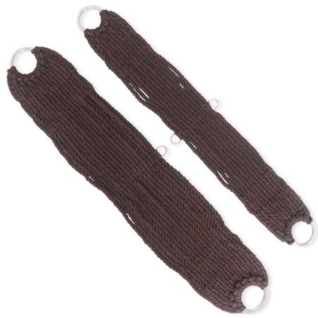 Barrigueira de Lã Trançada com Argolas para Cavalo - Marrom