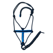 Cabresto 7 Nós Preto com Detalhe Azul (8mm)