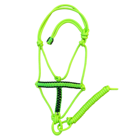 Cabresto 7 Nós Verde Limão com Detalhe Preto (8mm)