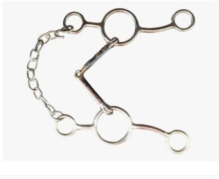 Bridão 3 Argolas Elevador Para Cavalo Bucal De Ferro