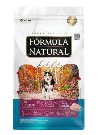 Fórmula Natural Super Premium Life Cães Adultos Portes Médio e Grande Frango e Linhaça