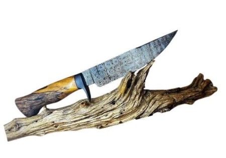 Faca de Caça e Pesca em Aço Damasco 5