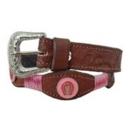 Cinto Feminino Country Infantil em Couro com Apliques Mangalarga - Marrom