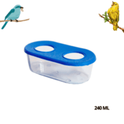 COMEDOURO DE 02 FUROS S/ GANCHO 240ML (EMB LIVRE OU 12)