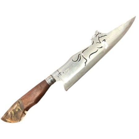 FACA CHURRASCO ESPIGA OCULTA  LÂMINA VAZADA - 10 CAVALO