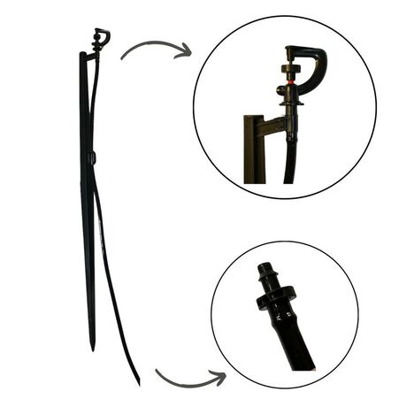 MICRO ASPERSOR BAILARINA COM HASTE DE 50 CM E MANGUEIRA 60 CM (EMB LIVRE)