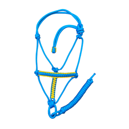 Cabresto 7 Nós Azul com Detalhe Amarelo (8mm)