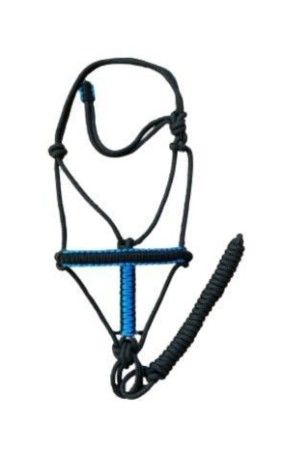 Cabresto 7 Nós Preto com Detalhe Azul (6mm)