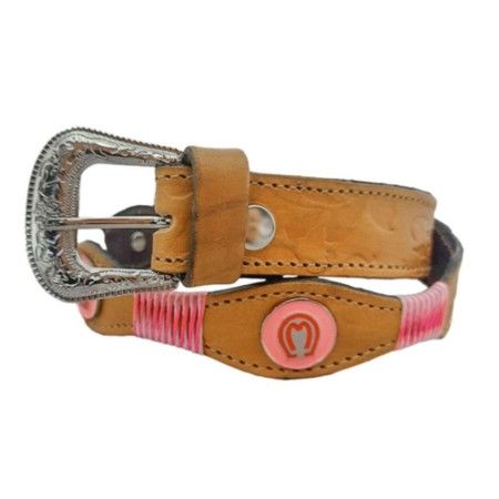 Cinto Feminino Country Infantil em Couro com Apliques Mangalarga