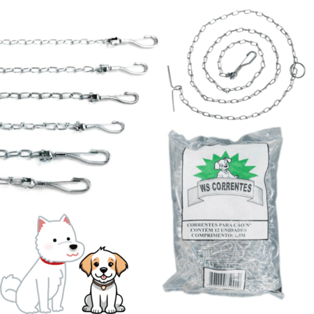 CORRENTE METAL PARA CÃO (EMB 12)