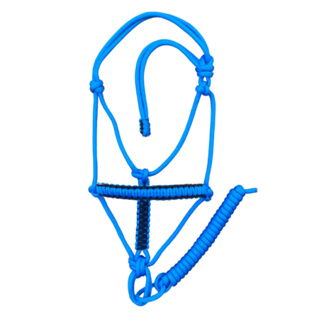 Cabresto 7 Nós Azul com Detalhe Preto (8mm)