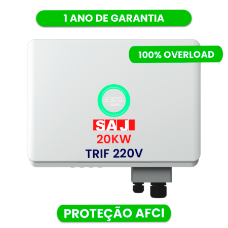 PRONTA ENTREGA - INVERSOR SAJ TRIF AFCI 20K-R6-ON GRID 220V T3