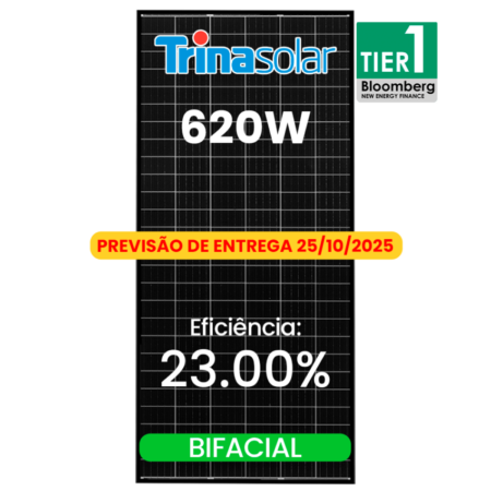 R$ 0,75/Wp- PREVISÃO DE ENTREGA 25/10 - MODULO 620W TRINA BIFACIAL 30MM