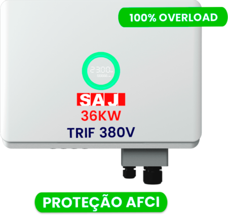 PRONTA ENTREGA - INVERSOR SAJ TRIF AFCI 36K-R6-ON GRID 380V T3