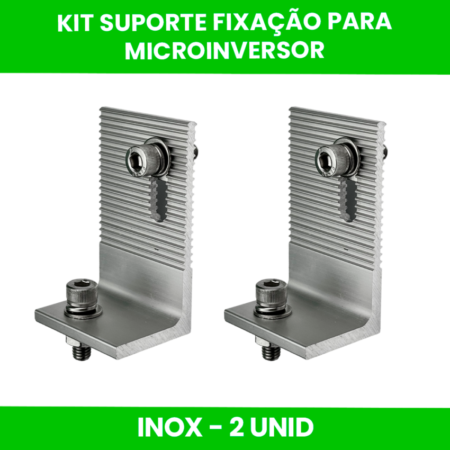 KIT SUPORTE FIXAÇÃO PARA MICROINVERSOR COM 2 UNIDADES