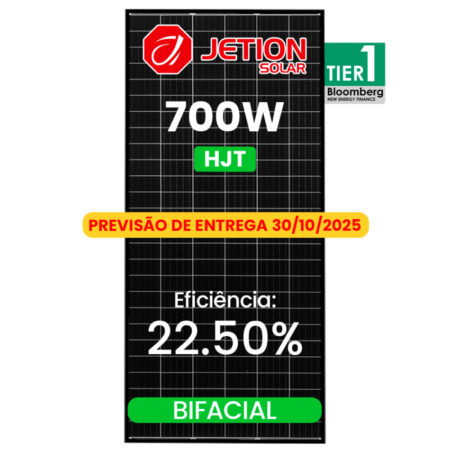 R$ 0,699/WP - PREVISÃO DE CHEGADA 30/10 - MODULO 700W JETION HJT BIFACIAL 33MM