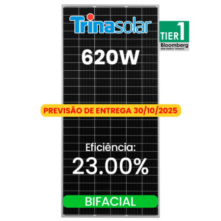 R$ 0,75/WP - PREVISÃO DE ENTREGA 30/10 - MODULO 620W TRINA BIFACIAL 30MM
