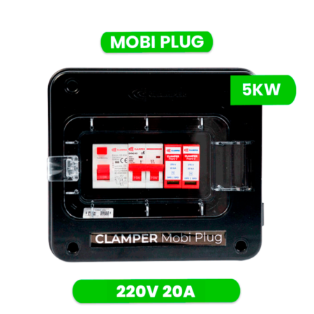 QUADRO DE PROTEÇÃO PARA CARREGADORES VEICULARES PORTATEIS MOBI PLUG CLAMPER 5KW 220V -127/220 VOLTS
