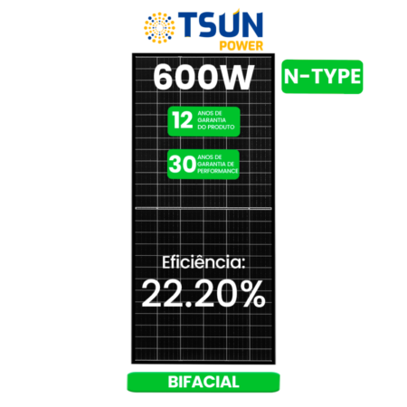 MODULO 600W N-TYPE TSUN BIFACIAL BLACK FRAME 30MM