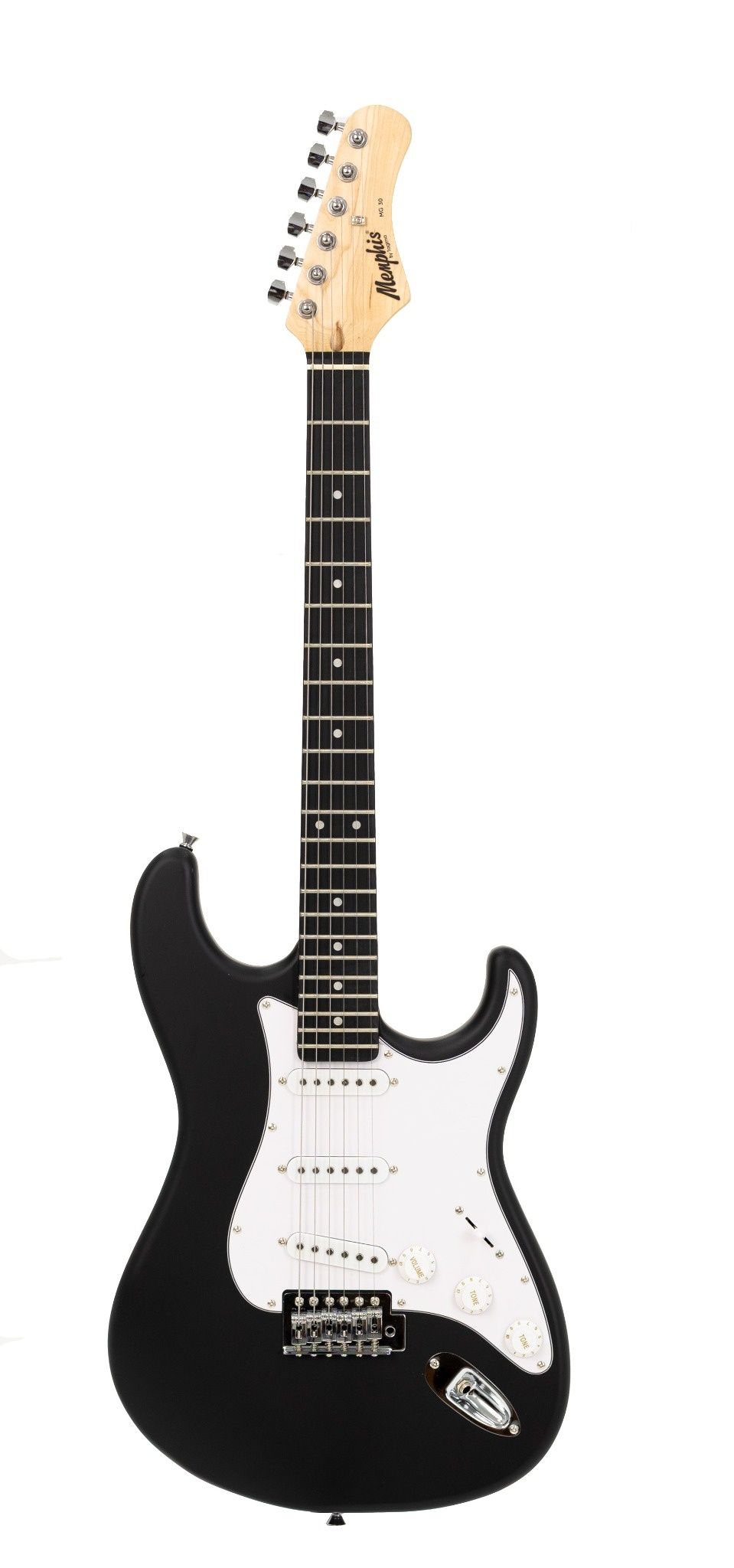 GUITARRA 3S ESCALA ESCURA ESCUDO WH MG-30 BKS MEMPHIS