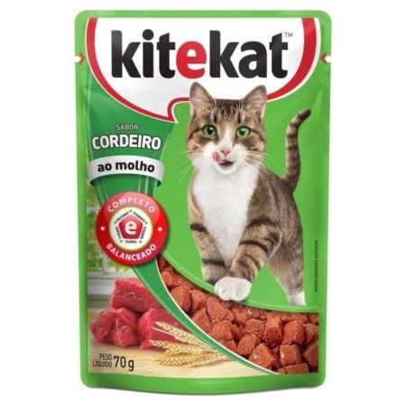 KITEKAT SACHE ADULTOS CORDEIRO AO MOLHO 70GR, KIT 24 UN