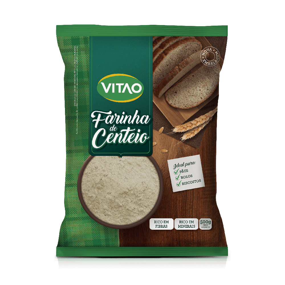 FARINHA DE CENTEIO VITAO 500GR, KIT 3 UN - Tozzo Alimentos Ltda