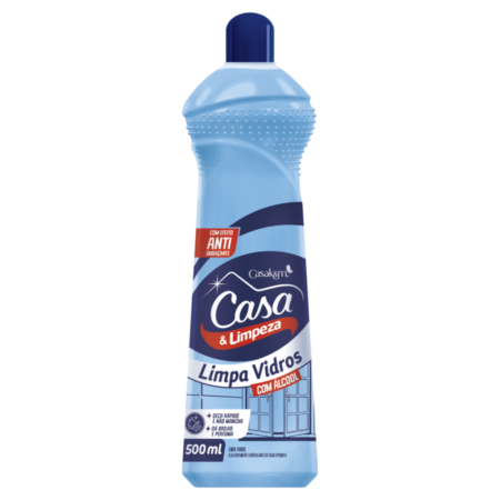 LIMPA VIDRO CASA & LIMPEZA SQUEEZE 500ML, KIT 3 UN